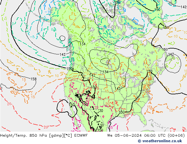 Z500/Rain (+SLP)/Z850 ECMWF 星期三 05.06.2024 06 UTC