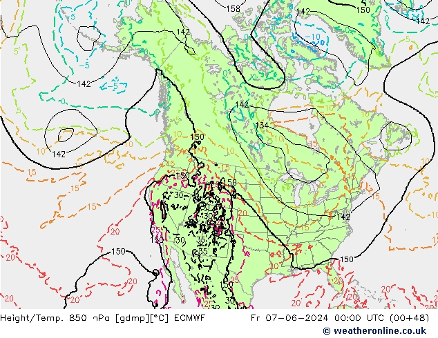 Z500/Rain (+SLP)/Z850 ECMWF Fr 07.06.2024 00 UTC