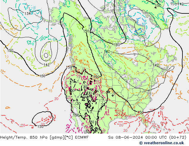 Z500/Rain (+SLP)/Z850 ECMWF  08.06.2024 00 UTC