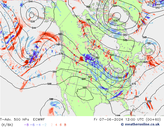 T-Adv. 500 hPa ECMWF ven 07.06.2024 12 UTC