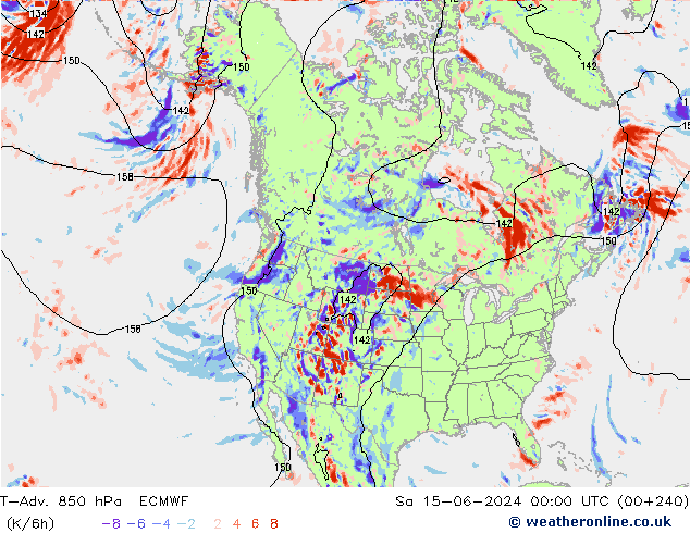 T-Adv. 850 hPa ECMWF  15.06.2024 00 UTC