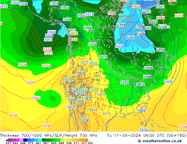 Thck 700-1000 hPa ECMWF Tu 11.06.2024 06 UTC