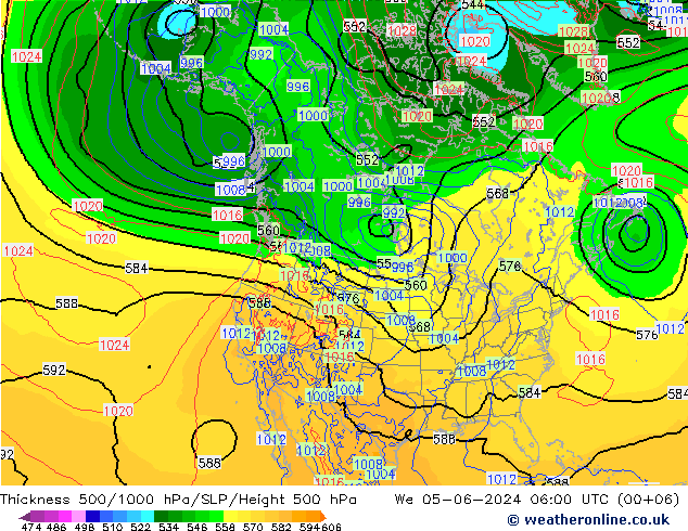 500-1000 hPa Kalınlığı ECMWF Çar 05.06.2024 06 UTC