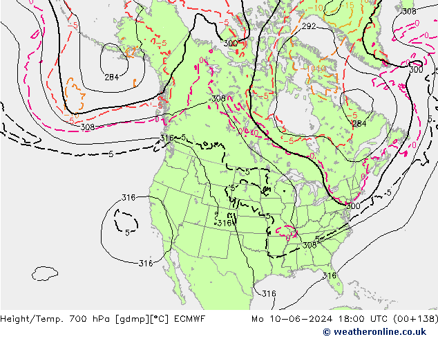Hoogte/Temp. 700 hPa ECMWF ma 10.06.2024 18 UTC