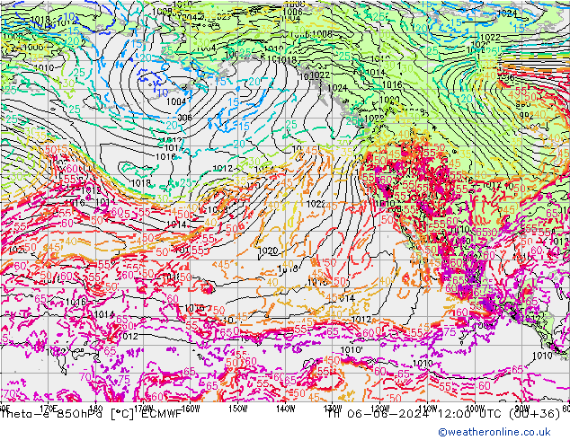 Theta-e 850hPa ECMWF do 06.06.2024 12 UTC