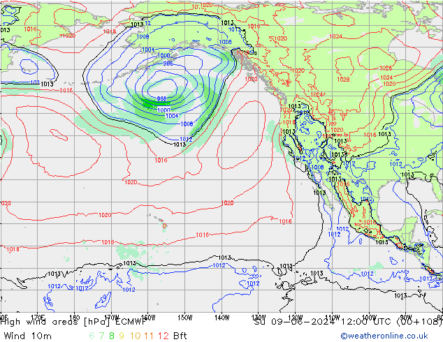 Windvelden ECMWF zo 09.06.2024 12 UTC