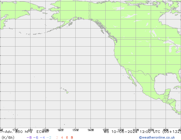 T-Adv. 850 hPa ECMWF lun 10.06.2024 12 UTC