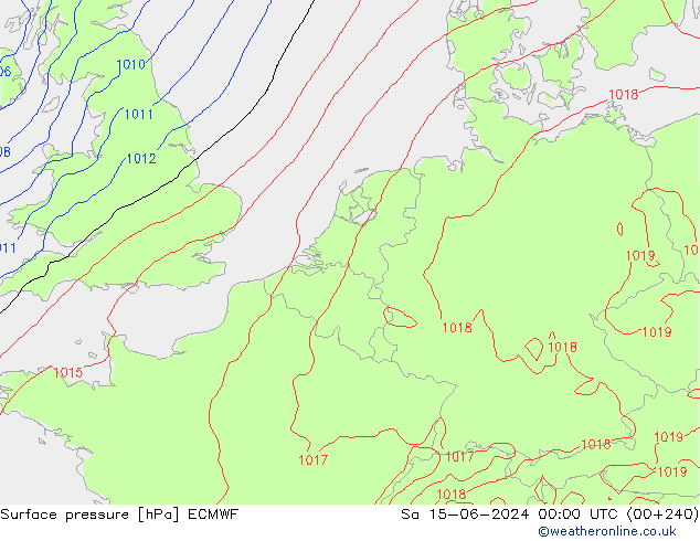 Bodendruck ECMWF Sa 15.06.2024 00 UTC