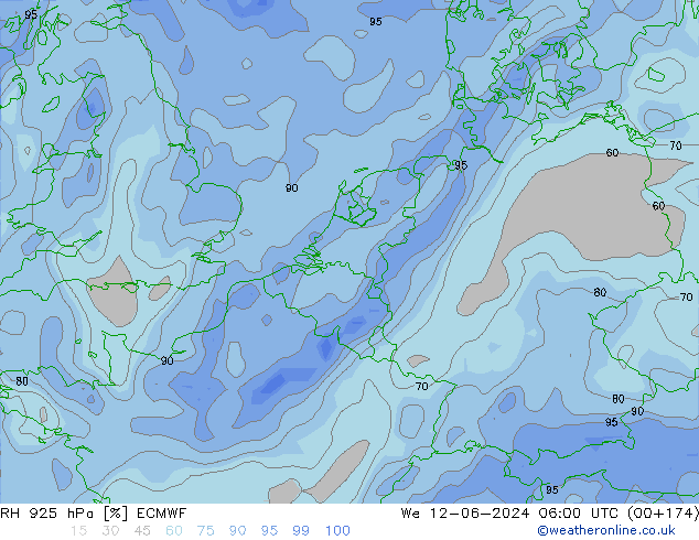 RH 925 hPa ECMWF St 12.06.2024 06 UTC