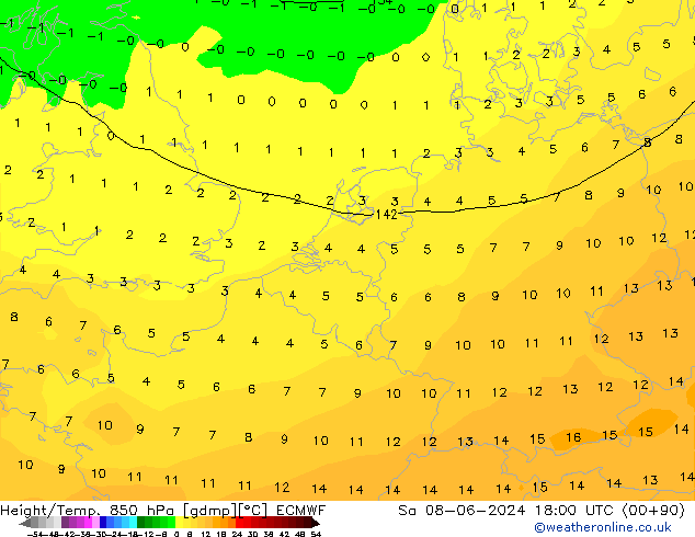 Z500/Rain (+SLP)/Z850 ECMWF sáb 08.06.2024 18 UTC