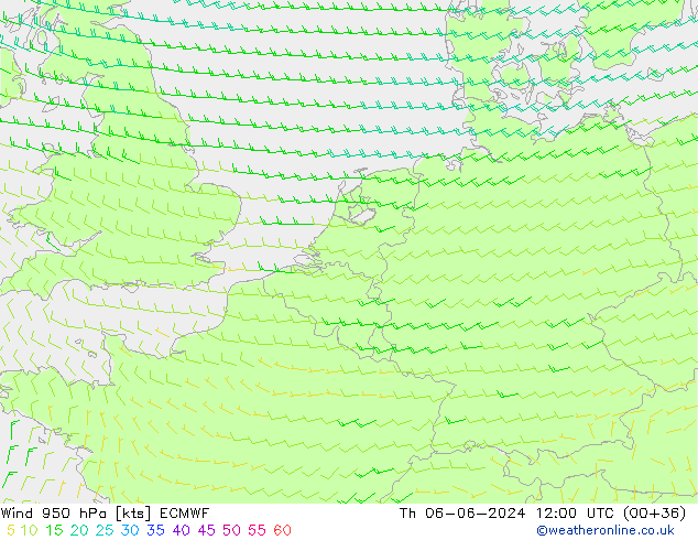 Vent 950 hPa ECMWF jeu 06.06.2024 12 UTC