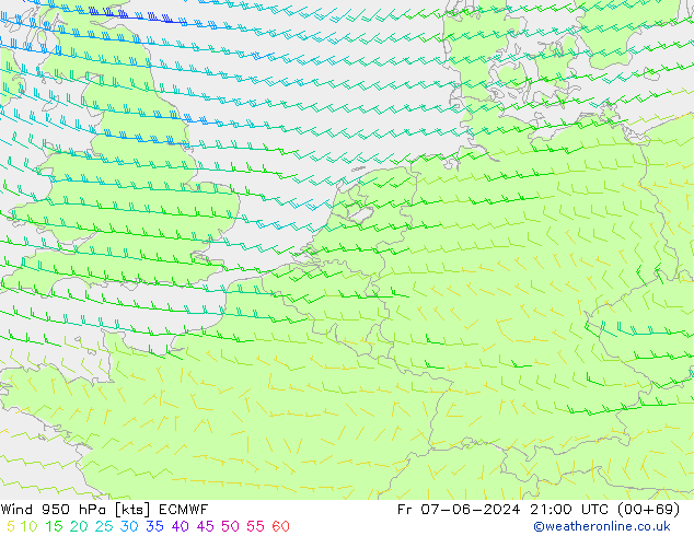 Wind 950 hPa ECMWF vr 07.06.2024 21 UTC