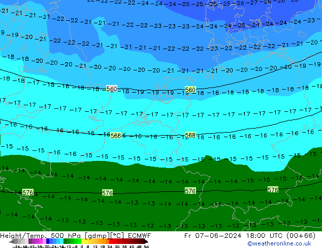 Z500/Rain (+SLP)/Z850 ECMWF ven 07.06.2024 18 UTC