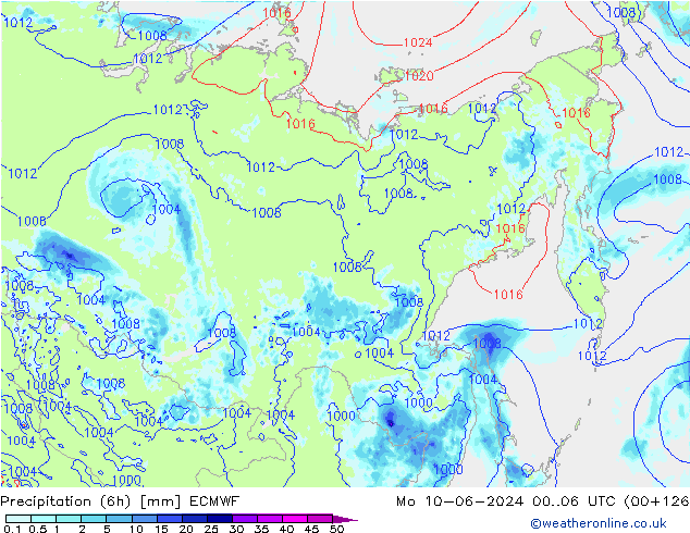 Z500/Rain (+SLP)/Z850 ECMWF lun 10.06.2024 06 UTC