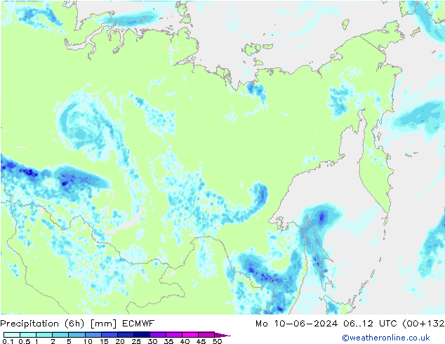 Z500/Rain (+SLP)/Z850 ECMWF Seg 10.06.2024 12 UTC