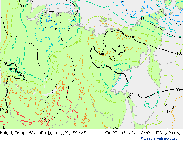 Z500/Rain (+SLP)/Z850 ECMWF  05.06.2024 06 UTC