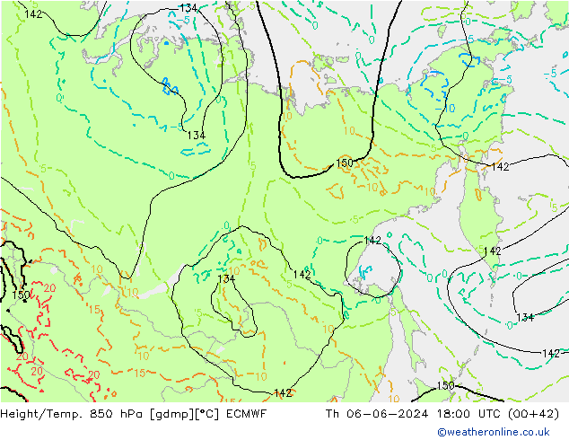 Z500/Rain (+SLP)/Z850 ECMWF gio 06.06.2024 18 UTC