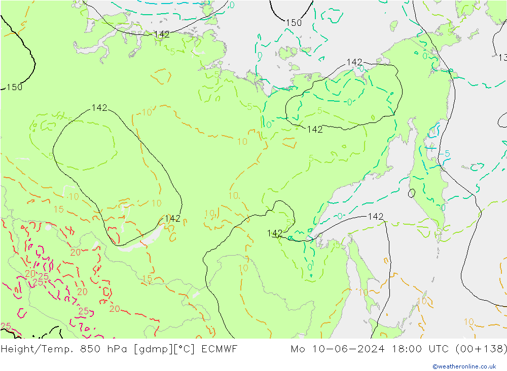 Z500/Rain (+SLP)/Z850 ECMWF пн 10.06.2024 18 UTC