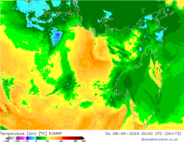 température (2m) ECMWF sam 08.06.2024 00 UTC