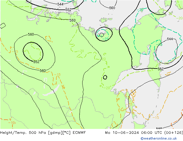 Z500/Rain (+SLP)/Z850 ECMWF lun 10.06.2024 06 UTC