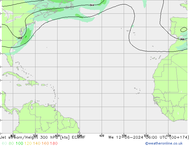 Straalstroom ECMWF wo 12.06.2024 06 UTC