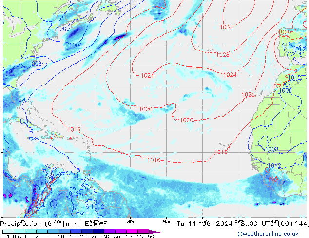 Z500/Rain (+SLP)/Z850 ECMWF mar 11.06.2024 00 UTC