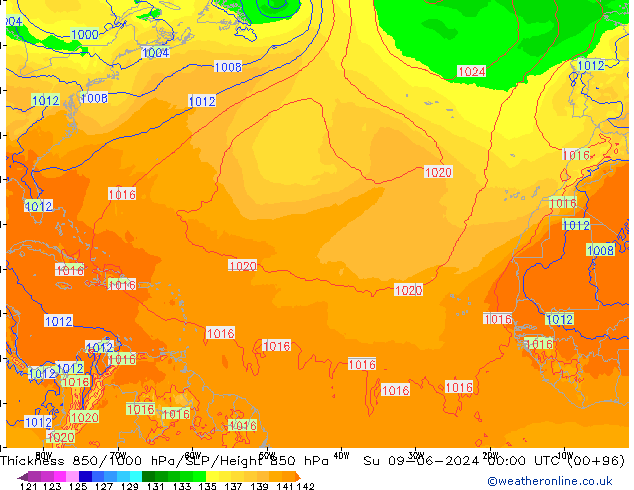 Thck 850-1000 hPa ECMWF  09.06.2024 00 UTC