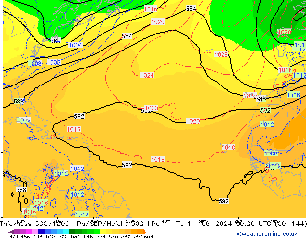 Thck 500-1000hPa ECMWF Tu 11.06.2024 00 UTC