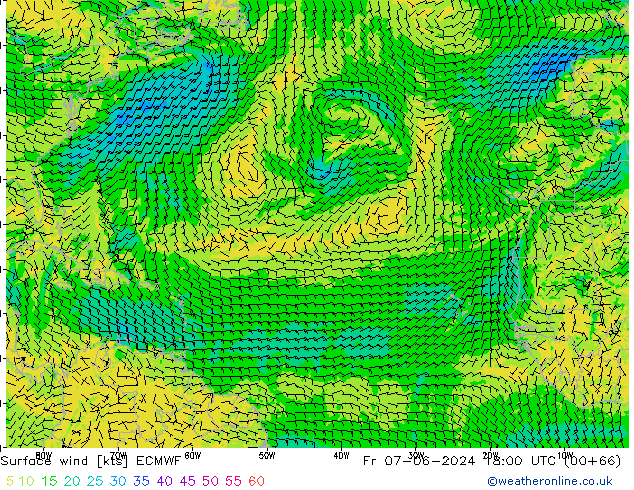 Bodenwind ECMWF Fr 07.06.2024 18 UTC