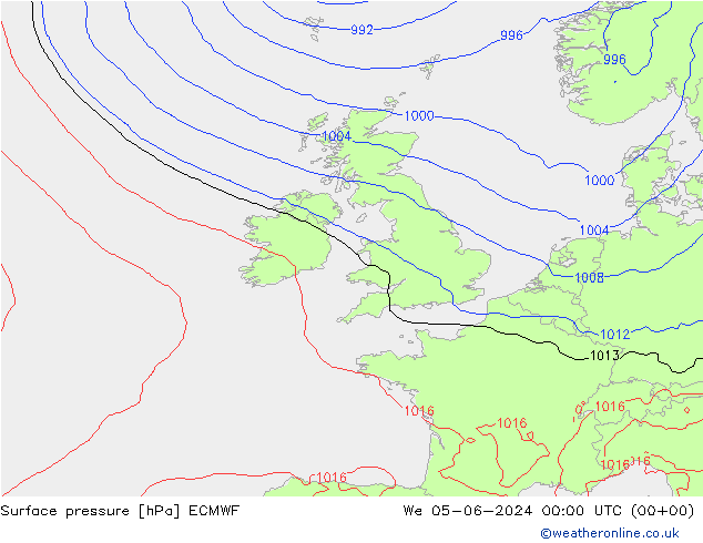 Yer basıncı ECMWF Çar 05.06.2024 00 UTC