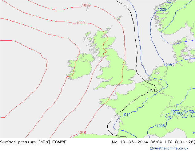 Bodendruck ECMWF Mo 10.06.2024 06 UTC