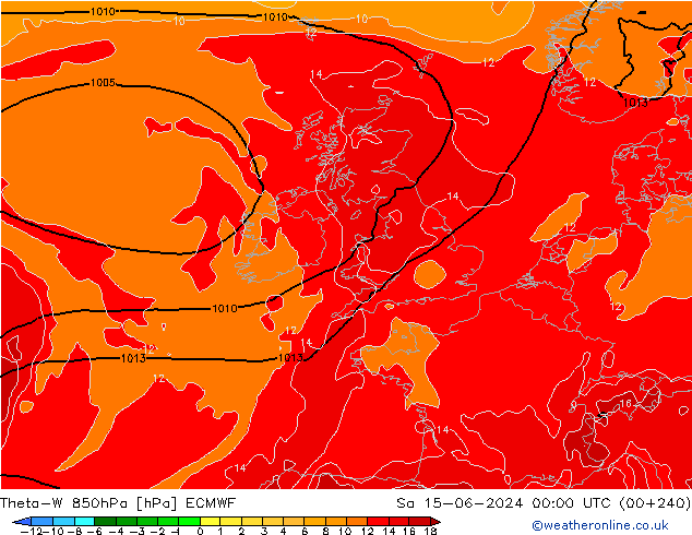 Theta-W 850hPa ECMWF Sa 15.06.2024 00 UTC