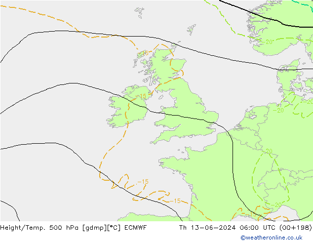 Z500/Rain (+SLP)/Z850 ECMWF Th 13.06.2024 06 UTC