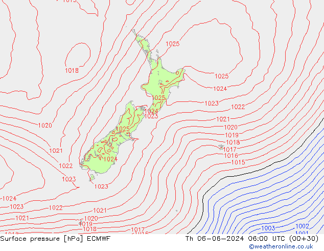 pression de l'air ECMWF jeu 06.06.2024 06 UTC