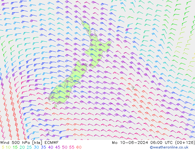 Wind 500 hPa ECMWF Mo 10.06.2024 06 UTC