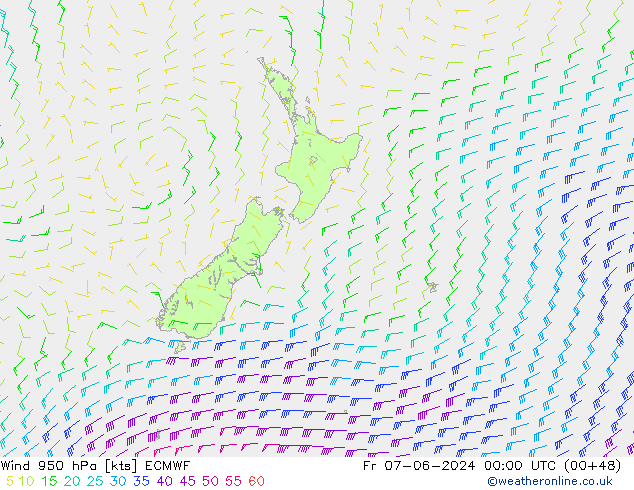 Wind 950 hPa ECMWF vr 07.06.2024 00 UTC