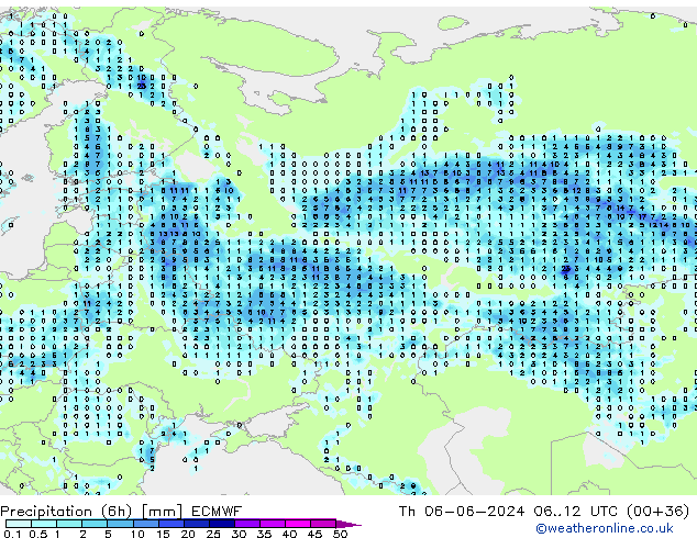 Z500/Rain (+SLP)/Z850 ECMWF Th 06.06.2024 12 UTC