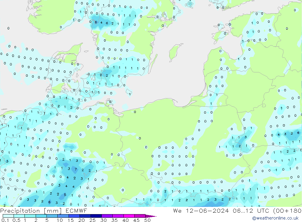 Précipitation ECMWF mer 12.06.2024 12 UTC