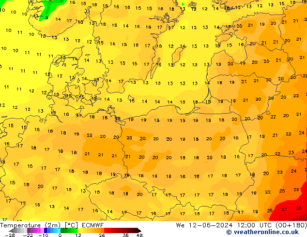 карта температуры ECMWF ср 12.06.2024 12 UTC