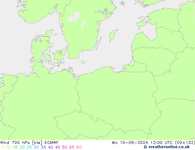 Viento 700 hPa ECMWF lun 10.06.2024 12 UTC