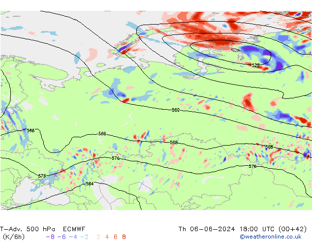 T-Adv. 500 hPa ECMWF jeu 06.06.2024 18 UTC