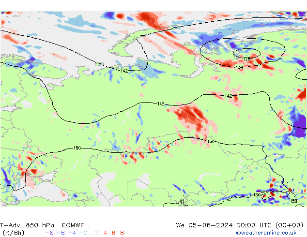 T-Adv. 850 hPa ECMWF We 05.06.2024 00 UTC