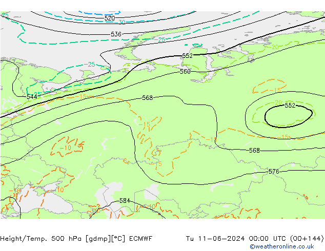 Z500/Rain (+SLP)/Z850 ECMWF mar 11.06.2024 00 UTC