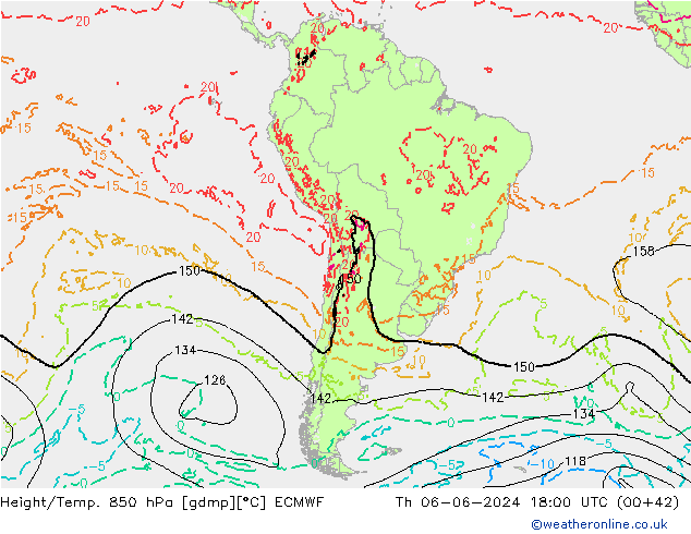 Z500/Rain (+SLP)/Z850 ECMWF gio 06.06.2024 18 UTC