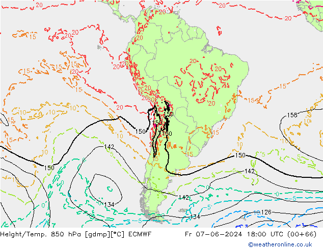 Z500/Rain (+SLP)/Z850 ECMWF vie 07.06.2024 18 UTC