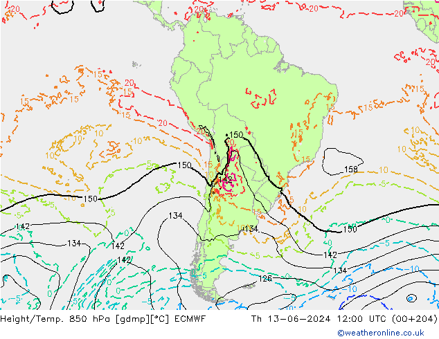 Z500/Regen(+SLP)/Z850 ECMWF do 13.06.2024 12 UTC