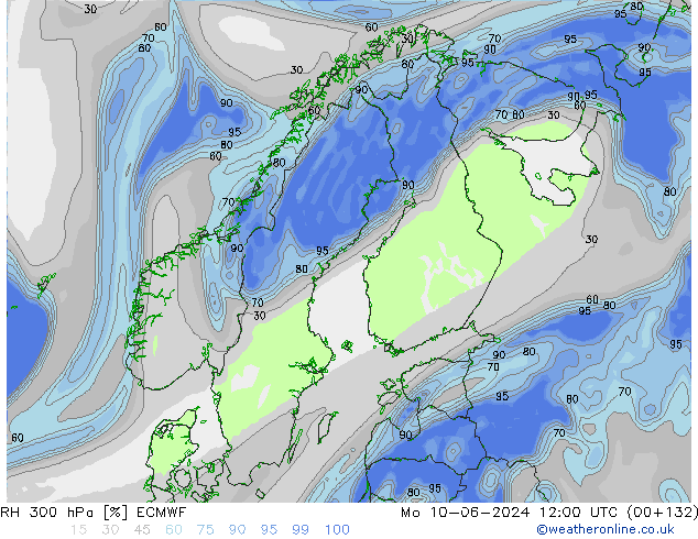 300 hPa Nispi Nem ECMWF Pzt 10.06.2024 12 UTC