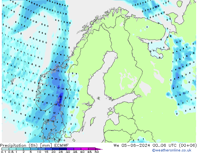 Z500/Rain (+SLP)/Z850 ECMWF mer 05.06.2024 06 UTC