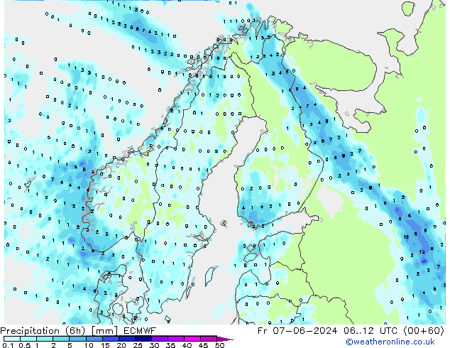 Z500/Rain (+SLP)/Z850 ECMWF Sex 07.06.2024 12 UTC