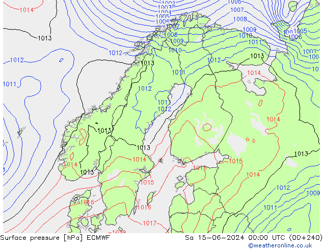 pression de l'air ECMWF sam 15.06.2024 00 UTC